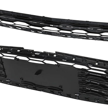 Findmall Black and Chrome Honeycomb Front Upper and Lower Bumper Grille Set Replacement for Malibu 2016-2018