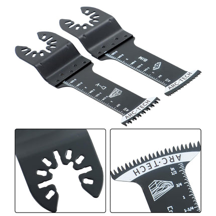 Findmall 15Pcs Extended Shock Tool Saw Blade Curved Tooth Oscillating Saw Blades Set Fit for Cutting Wood, Plastic, and Metal