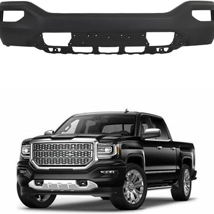 Findmall Primed Steel Front Bumper Face Bar without Parking Sensor Holes Replacement for 2016-2018 GMC Sierra 1500, 23381975, GM1002865
