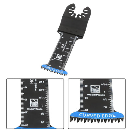 Findmall 10Pcs Curved-Edge Oscillating Saw Blades Extra Long – Bi-Metal Teeth, Deep Cut Capability, Universal Fit for Multi-Tools