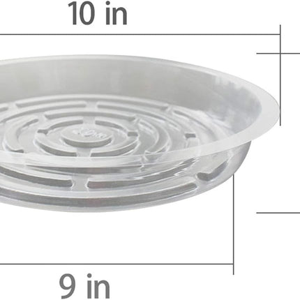 Findmall Plastic Plant Saucer Drip Trays, 5/10 Pack Clear Heavy Duty Flower Pot Saucers for Indoor Outdoor Plants, Round Drainage Trays for Planters