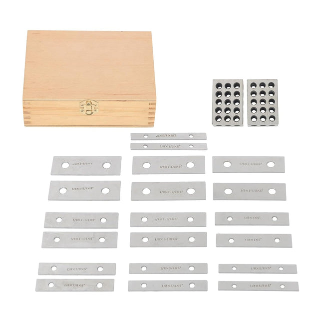Findmall 10 Pair 1/8" x 5" Precision Steel Parallel Set with 1-2-3 Blocks, Hardened Tool Steel Machinist Gauge Set, 0.0003" Parallelism for Milling & Inspection