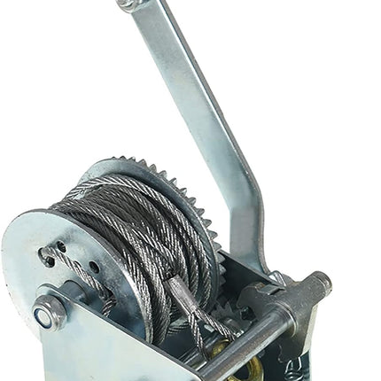 findmall Boat Trailer Winch 800lbs with 8m 26ft Steel Cable, Crank Cable Gear Winch with Hook, Heavy Duty Hand Winch with 4.1:1 Ratio for Boat, Trailer, Deer Feeder