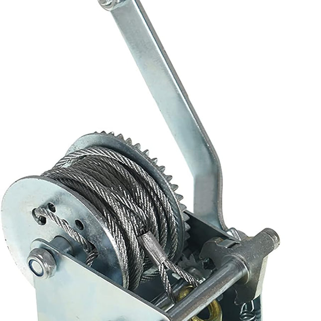 findmall Boat Trailer Winch 800lbs with 8m 26ft Steel Cable, Crank Cable Gear Winch with Hook, Heavy Duty Hand Winch with 4.1:1 Ratio for Boat, Trailer, Deer Feeder