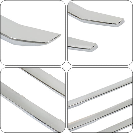 Findmall 3-Piece Chrome Front Upper Grille Overlay Molding Trim Kit Replacement for Silverado 2016-2018