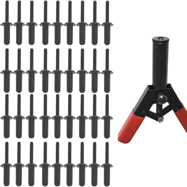Findmall 41 Piece Plastic Poly Rivet Gun Quick Fix Riveting Machine Hand Tool Asorted Set