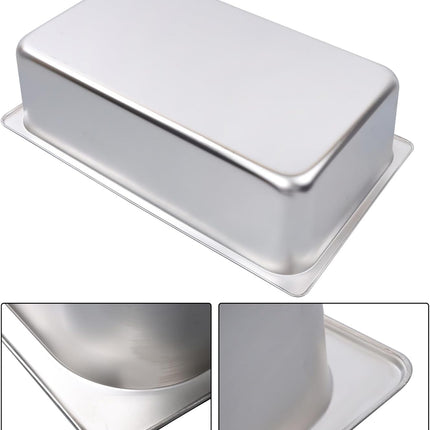 Findmall 2 Set Stainless Steel Hotel Pan 6 Inch Deep Full Size | Steam Table Pans, for Steam Tables, Restaurants, Catering and Industrial Use