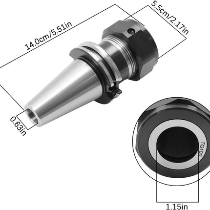 Findmall  3Pcs Collet Chuck Set CAT40-TG100 3 Inch | Fit for CNC Engraving Machine and Milling Lathe Tool