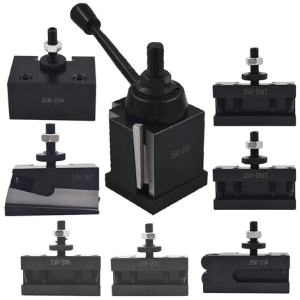 Findmall Bxa 250-222 Tool Post Set Wedge Type Quick Change Turning and Facing Holders Fit for Lathe (8)