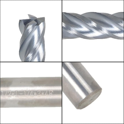findmall 1/2 Inch Helix Carbide End Mill Tialn Coated 4 Flute 1-1/4 Inch Length of Cut Fit for Aluminum Cut Non-Ferrous Metal Upcut CNC Spiral Router Bit