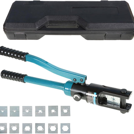 Findmall Hydraulic Crimping Tool 16T Set Hand Operated Hydraulic Crimping Tool 13 Pairs of Crimping Dies Fit for Electrical Terminal Wire