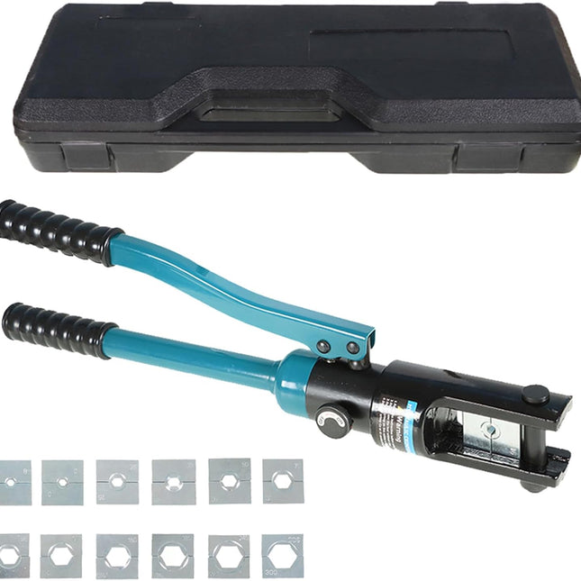 Findmall Hydraulic Crimping Tool 16T Set Hand Operated Hydraulic Crimping Tool 13 Pairs of Crimping Dies Fit for Electrical Terminal Wire