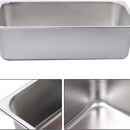 Findmall 2 Set Stainless Steel Hotel Pan 6 Inch Deep Full Size | Steam Table Pans, for Steam Tables, Restaurants, Catering and Industrial Use