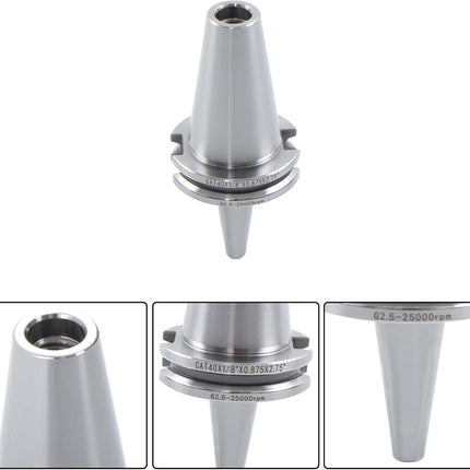 Findmall  CAT40 End Mill Holder, 1/8 Inch Diameter | G2.5/25000RPM Balance, for Milling, Drilling