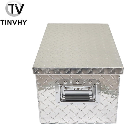 Findmall 20 Inch Silver Heavy Duty with Lock & 2 Keys Aluminum Tool Box Replacement for Pick Up Truck RV Trailer