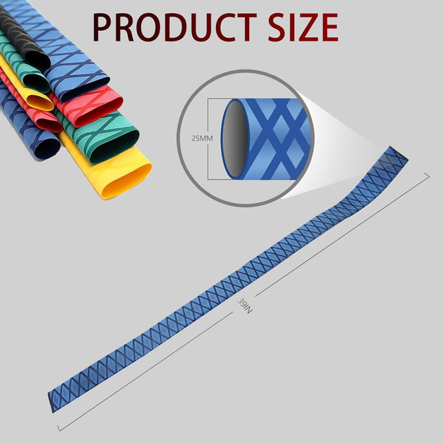 Findmall Blue Heat Shrink Wrap Tubing 39" Length, 0.98"-1.77" Diameter Heat Shrink Tube for Rod Grips and Handle Protection