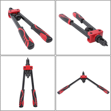 Findmall Professional Hand Rivet Nut Setter Kit 14" 6 Interchangeable Mandrels 90pcs Rivnuts Labor-Saving and Compact Design