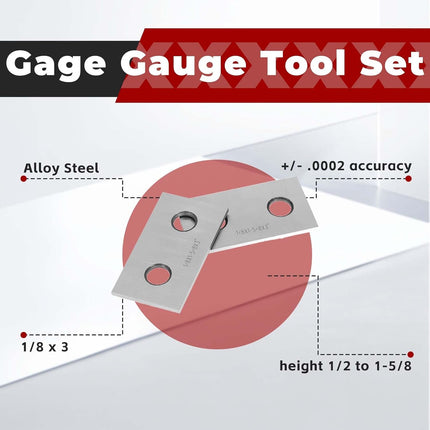 Findmall 10 Pair 1/8" x 3" Precision Parallel Block Set, ±0.0002" Hardened Alloy Steel Gage Gauge Tool Set with Storage Box