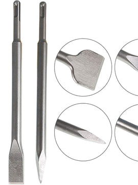 6-Pack SDS Plus Chisel Set, 40Cr Steel Concrete Drill Bit Set Rotary Hammer Bits Chisel Set Including Point Chisel, 20mm Flat Chisel, 40mm Flat Chisel