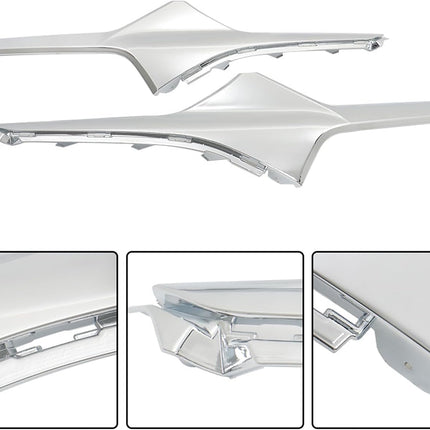 Findmall 2-Piece Chrome Front Upper Grille Molding Trim Set Left and Right Replacement for Blazer 2019-2021