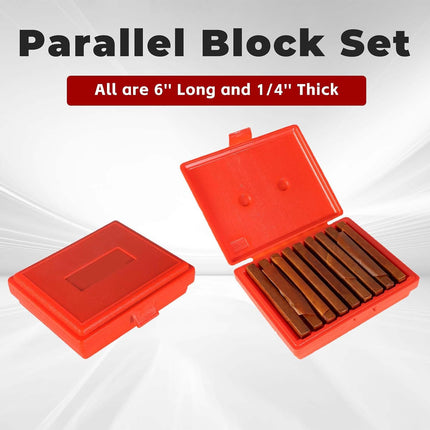 Findmall 9 Pair 1/4 x 6 Accuracy Parallel Block Set .0002 Hardened Gage Gauge Tool Set