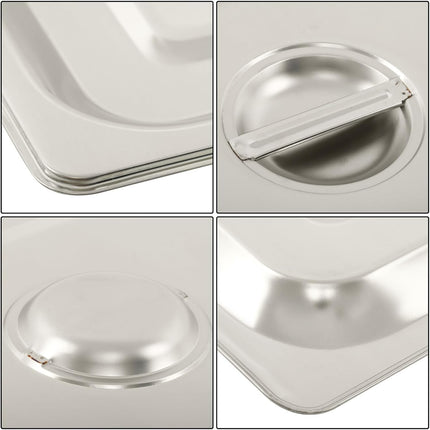 Findmall 4 Set Stainless Steel Hotel Pans With Lids Full Size | 3.7 Inch Deep, Steam Table Pan for Food Warmer, Cooking and Commercial Kitchen