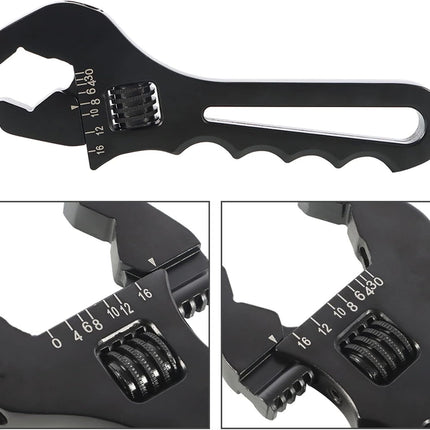 3AN-16AN Adjustable Wrench Black Aluminum Tool Spanner for Hose End Fitting