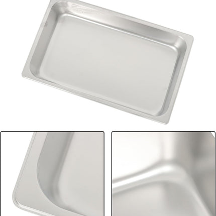 Findmall Hotel Pans 6 Pack 4 Inch Stainless Steel Full Size | Trays for Steam Tables, Restaurants, Catering and Industrial Use