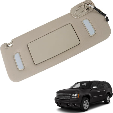 Findmall Sun Visor Mirror Gray Replacement for 2007-2014 Silverado Tahoe Yukon Suburban Escalade for 22850306 22850310