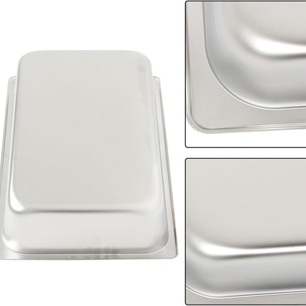 Findmall Hotel Pans 6 Pack 4 Inch Stainless Steel Full Size | Trays for Steam Tables, Restaurants, Catering and Industrial Use