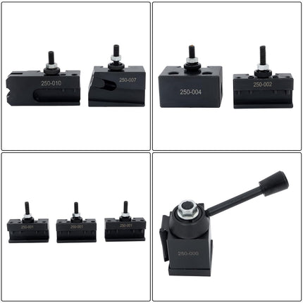 Findmall 8Pcs OXA 250-000 WedgeType Tool Post Mini Lathe Up to 8 Quick Change Turning and Facing Holder Fit for Lathe