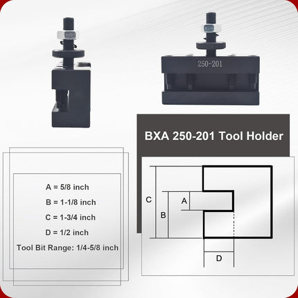 findmall BXA #1 Quick Change Turning and Facing Lathe Tool Post Holder 250-201 Tool Holder Fit for Lathe