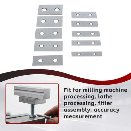 Findmall 10 Pair 1/8" x 3" Precision Parallel Block Set, ±0.0002" Hardened Alloy Steel Gage Gauge Tool Set with Storage Box