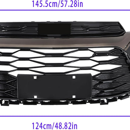 Findmall Black and Silver Front Upper Bumper Grille Replacement for Trailblazer RS 2021-2023