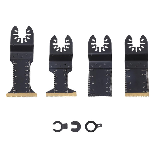Findmall 110-Piece Oscillating Multi-Tool Blade Kit - Titanium and High Carbon Steel Blades (4 Types, Regular, Titanium-Plated,Extended Saw Blades)