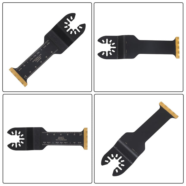 Findmall 20-Piece Set of Oscillating Saw Blades (10 Extended, 10 Titanium Plated), Curved Edge Multitool Blades for Metal, Wood, Plastic