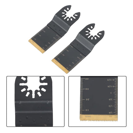Findmall 49 Pieces of Oscillating Saw Blades Kit(34, 44 and 60MM), High Speed Steel, Titanium-Coated, for Wood, Metal, Universal Compatibility