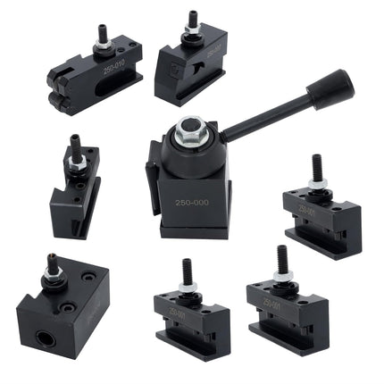 Findmall 8Pcs OXA 250-000 WedgeType Tool Post Mini Lathe Up to 8 Quick Change Turning and Facing Holder Fit for Lathe