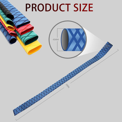 Findmall Blue Heat Shrink Wrap Tubing 39" Length, 0.98"-1.77" Diameter Heat Shrink Tube for Rod Grips and Handle Protection