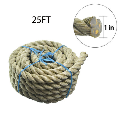 3/4 inch 1 inch Diameter Twisted Manila Rope, Twisted 3 Strand, Polypropylene Rope for Indoor Outdoor Use for Landscaping, Tug of War, Projects and Tie Downs