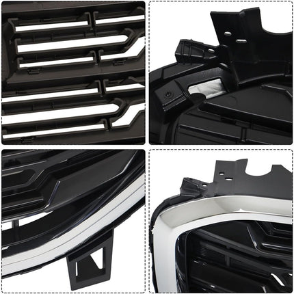 Findmall Front Grille Assembly for 2018-2021 GMC Terrain, Black with Chrome Trim