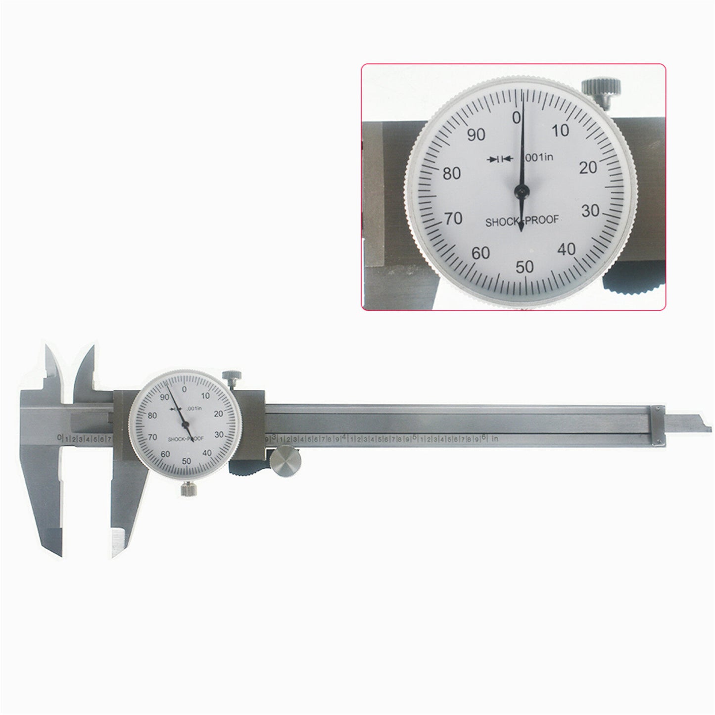 findmall 6 "Standard Carbon Steel Shock-Proof Dial Caliper Accuracy Is 0.001" Caliper