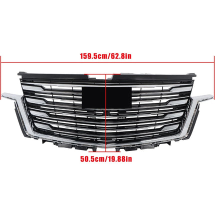 Findmall Silver Chrome Front Upper Grille with Camera Hole Replacement for Escalade and Escalade ESV 2021-2023