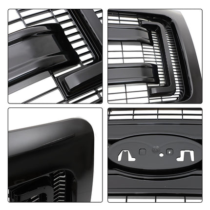Findmall Medium Grid High Gloss Black Car Grille Front Face Grill Replacement for 2009-2014 F150 FX2 FX4 DL3Z-8200-CA