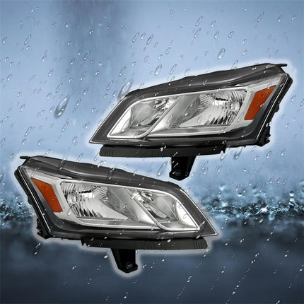 Findmall Driver Side and Passenger Side Headlights Assembly Halogen Replacement for Traverse 2013-2017 Housing Chrome Lamp LH RH 2PCS 84262931 84262932