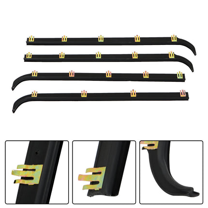 Findmall Window Sweep & Run Channel Weatherstrip Kit for 1987-1996 Ford F-Series, 6-Piece
