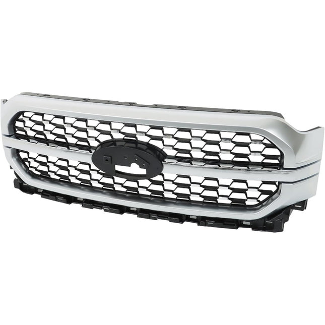 Findmall Chrome Front Upper Bumper Grille Assembly Replacement for F-150 2021-2023