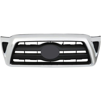 Findmall Front Upper Grille for 2005-2011 Toyota Tacoma, Chrome Frame with Black Insert