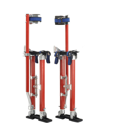 findmall 24-40 Inch Drywall Stilts Red Adjustable Aluminum Stilt Tool Fit for Painting or Cleaning