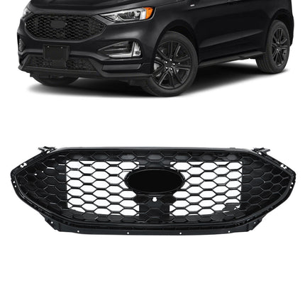 Findmall Front Upper Bumper Grille Honeycomb Camera Hole Gloss Black Replacement for 2019-2022 Edge ST Sport